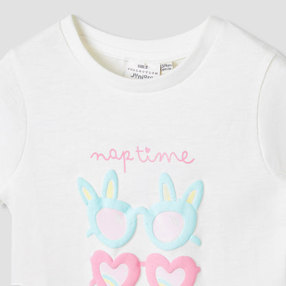 Juniors 4-Piece Printed T-shirt and Pyjama Set