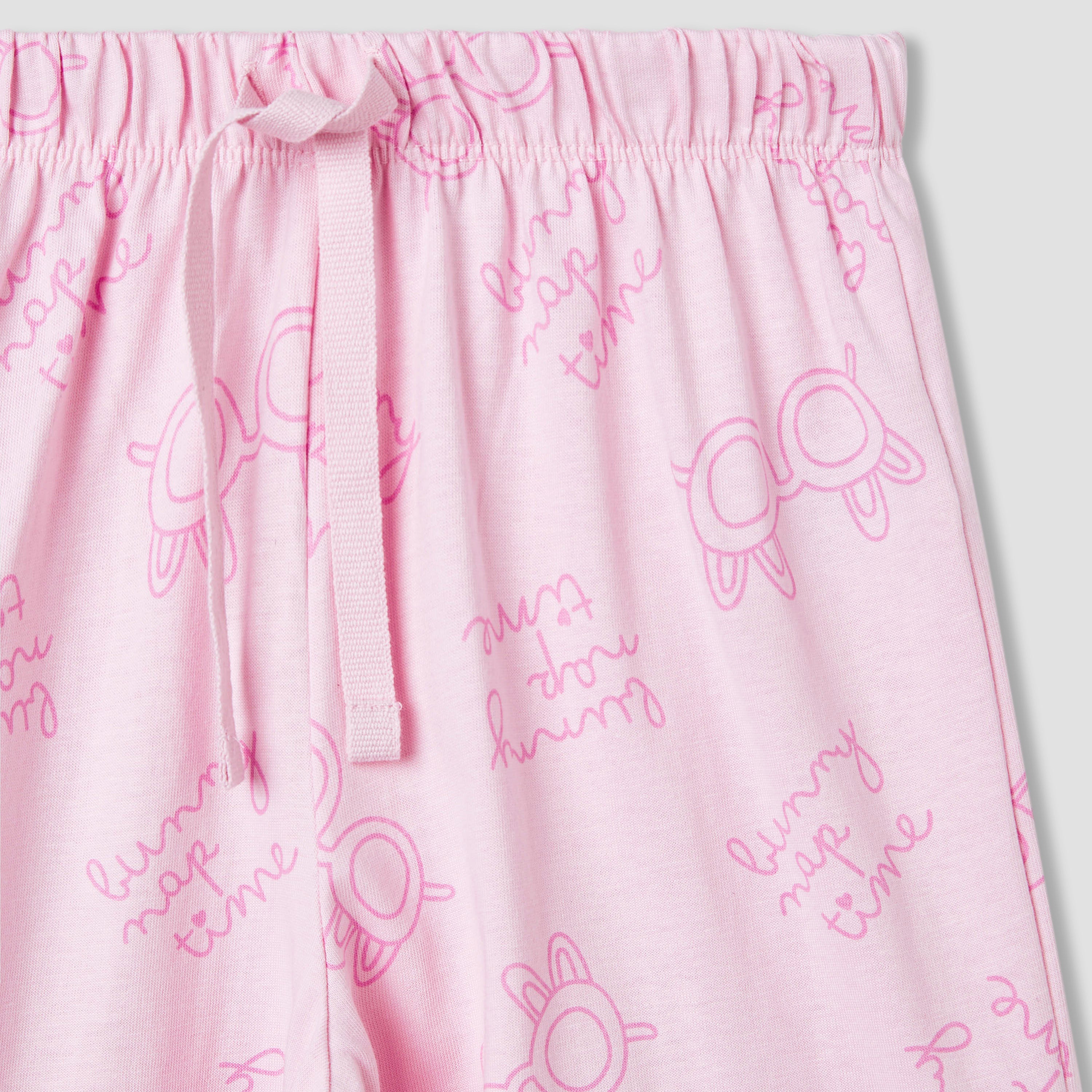 Juniors 4-Piece Printed T-shirt and Pyjama Set