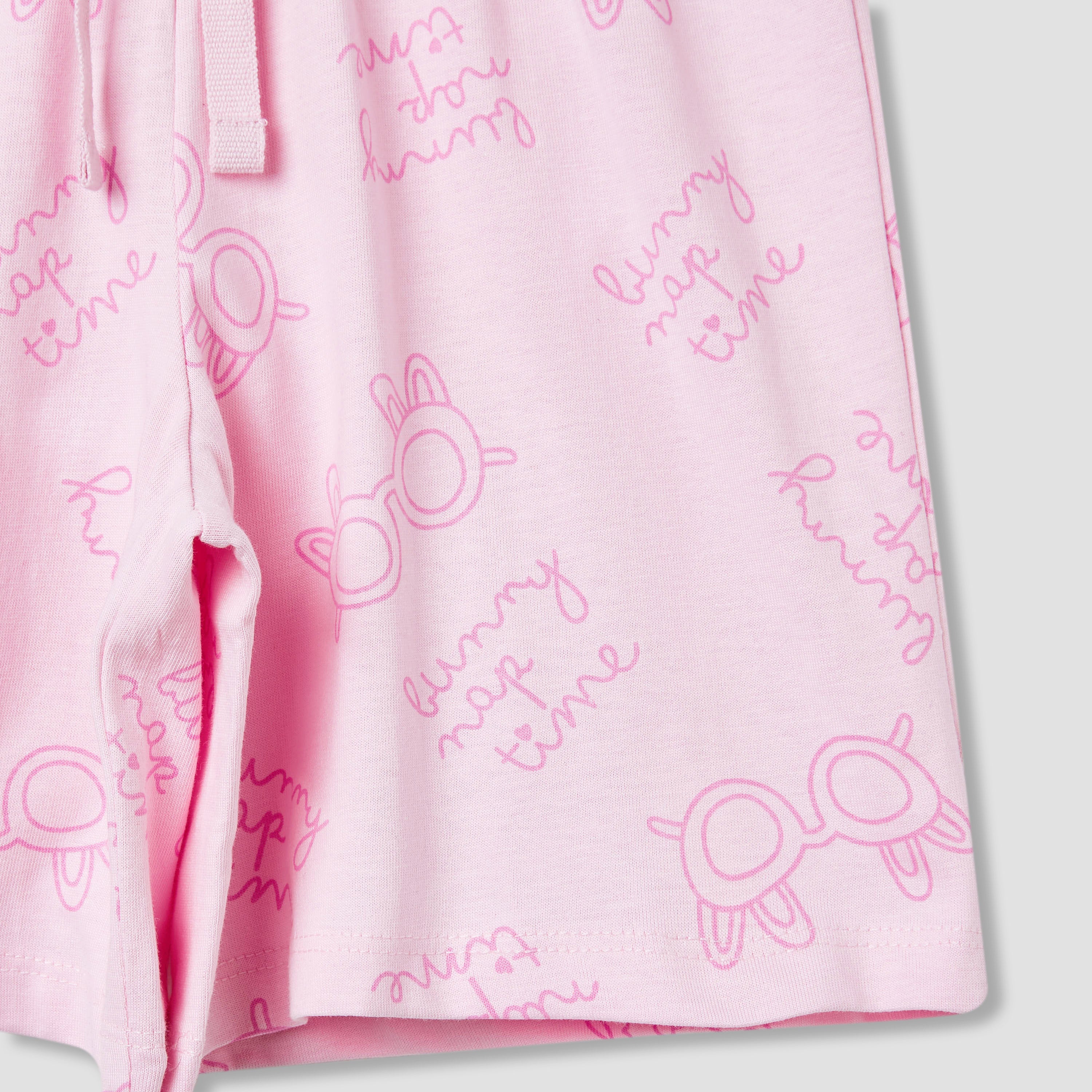 Juniors 4-Piece Printed T-shirt and Pyjama Set