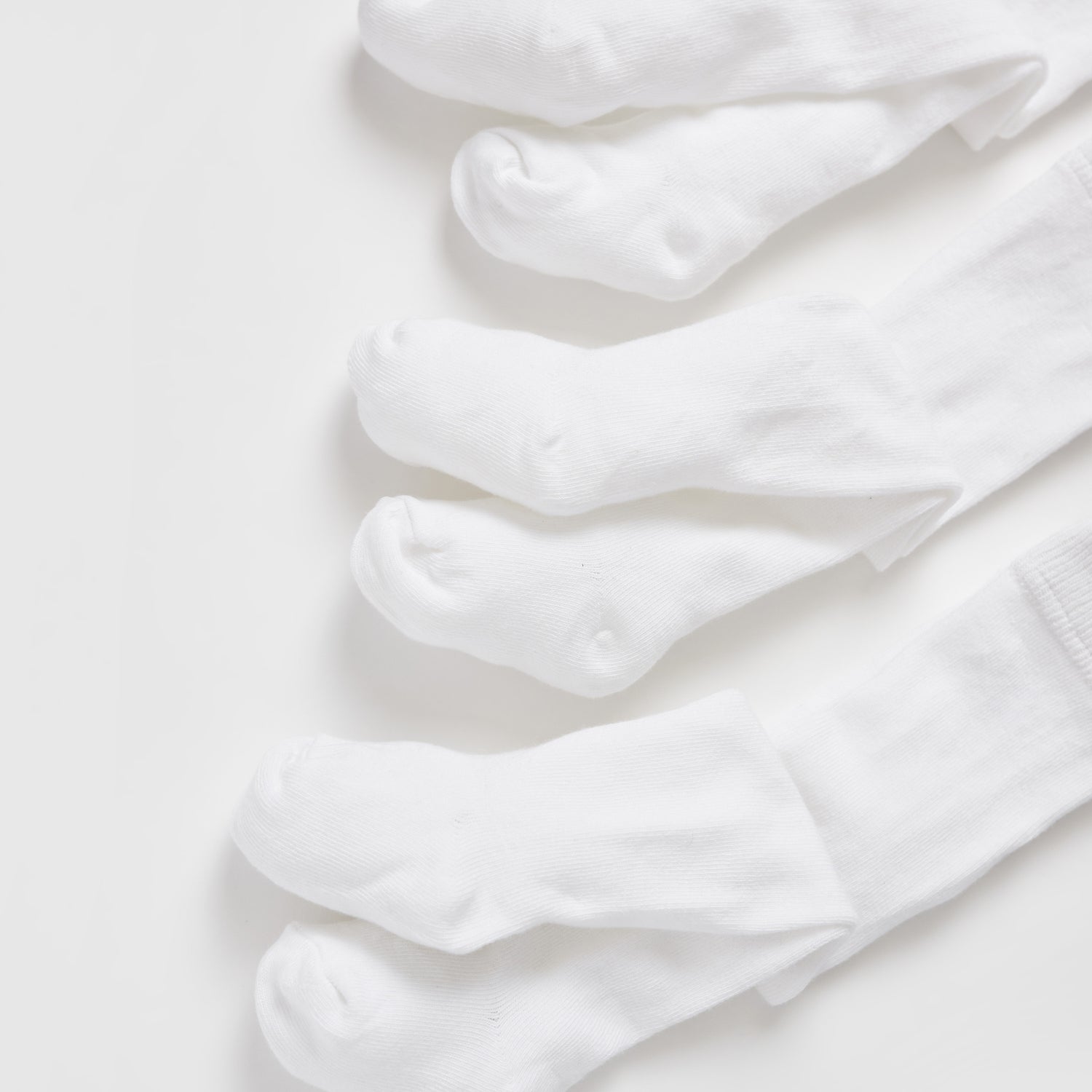 Pack of 3 - Solid BCI Cotton Tights with Cuffed Hem