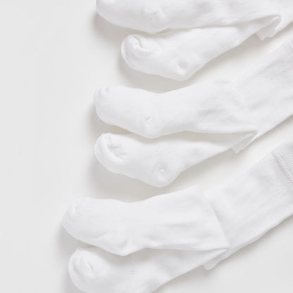Pack of 3 - Solid BCI Cotton Tights with Cuffed Hem