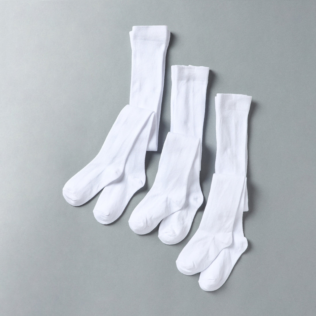 Pack of 3 - Plain Tights - White / 15-16