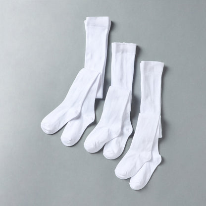 Pack of 3 - Plain Tights - White / 15-16