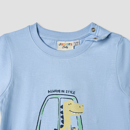 Juniors Printed T-shirt with Crew Neck