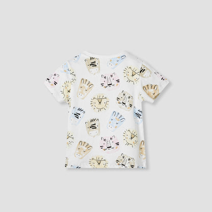 Juniors Tiger Print T-shirt with Short Sleeves