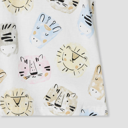 Juniors Tiger Print T-shirt with Short Sleeves