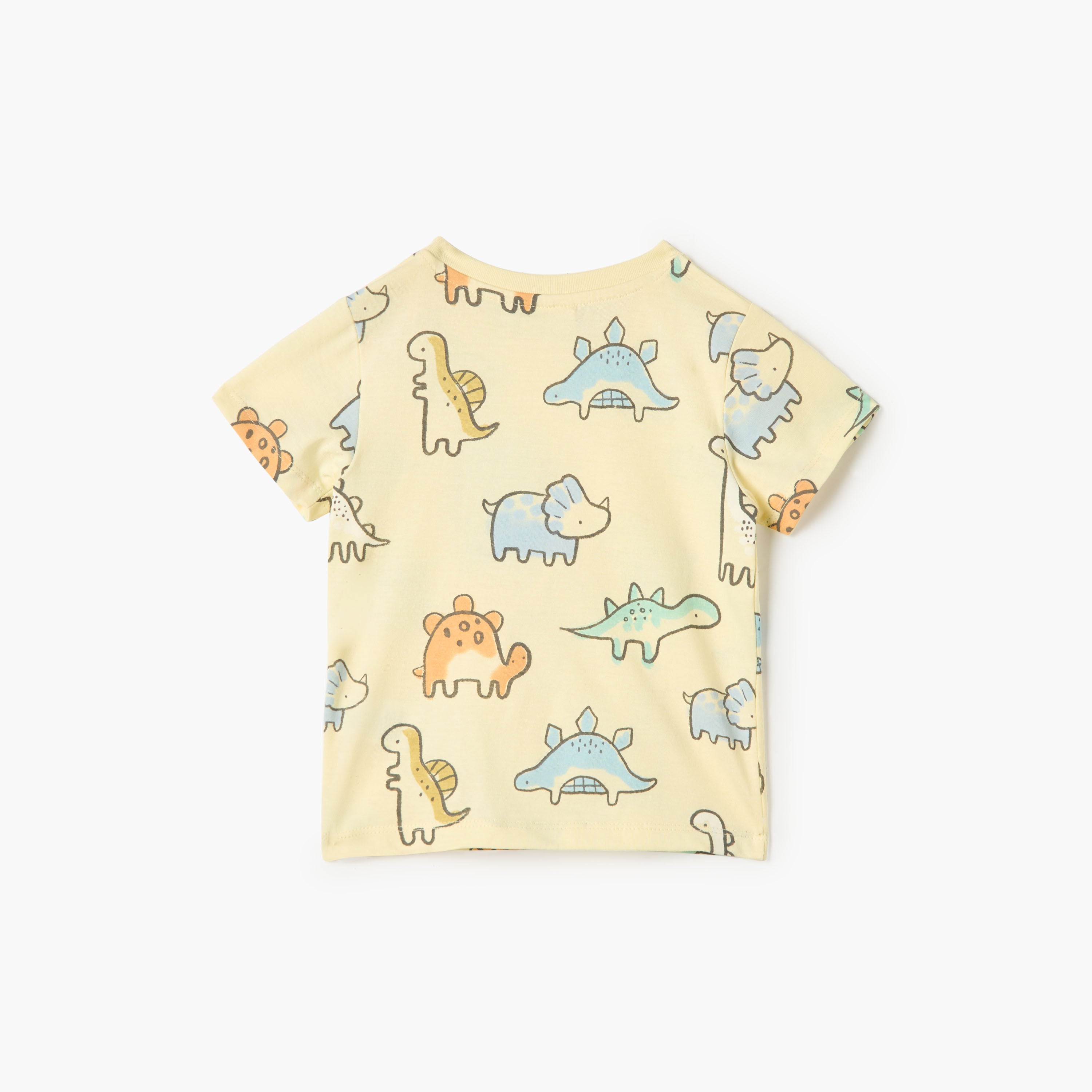 Juniors Dino Print T-shirt Short Sleeves and Button Closure