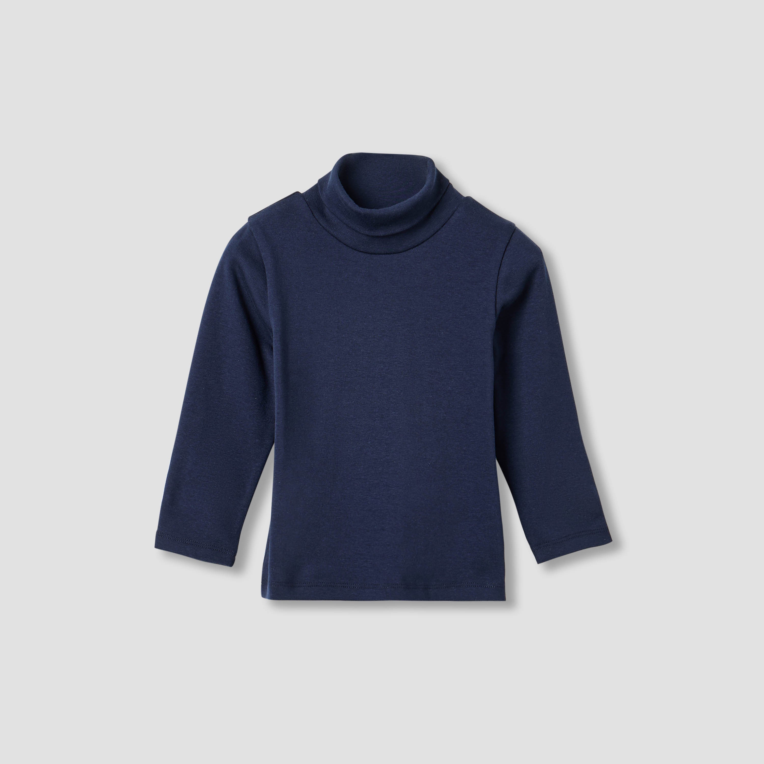 Juniors Solid Turtle Neck T-shirt with Long Sleeves - Set of 2
