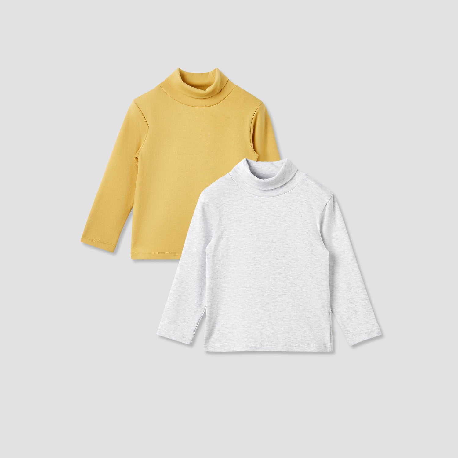 Juniors Solid Turtle Neck T-shirt with Long Sleeves - Set of 2