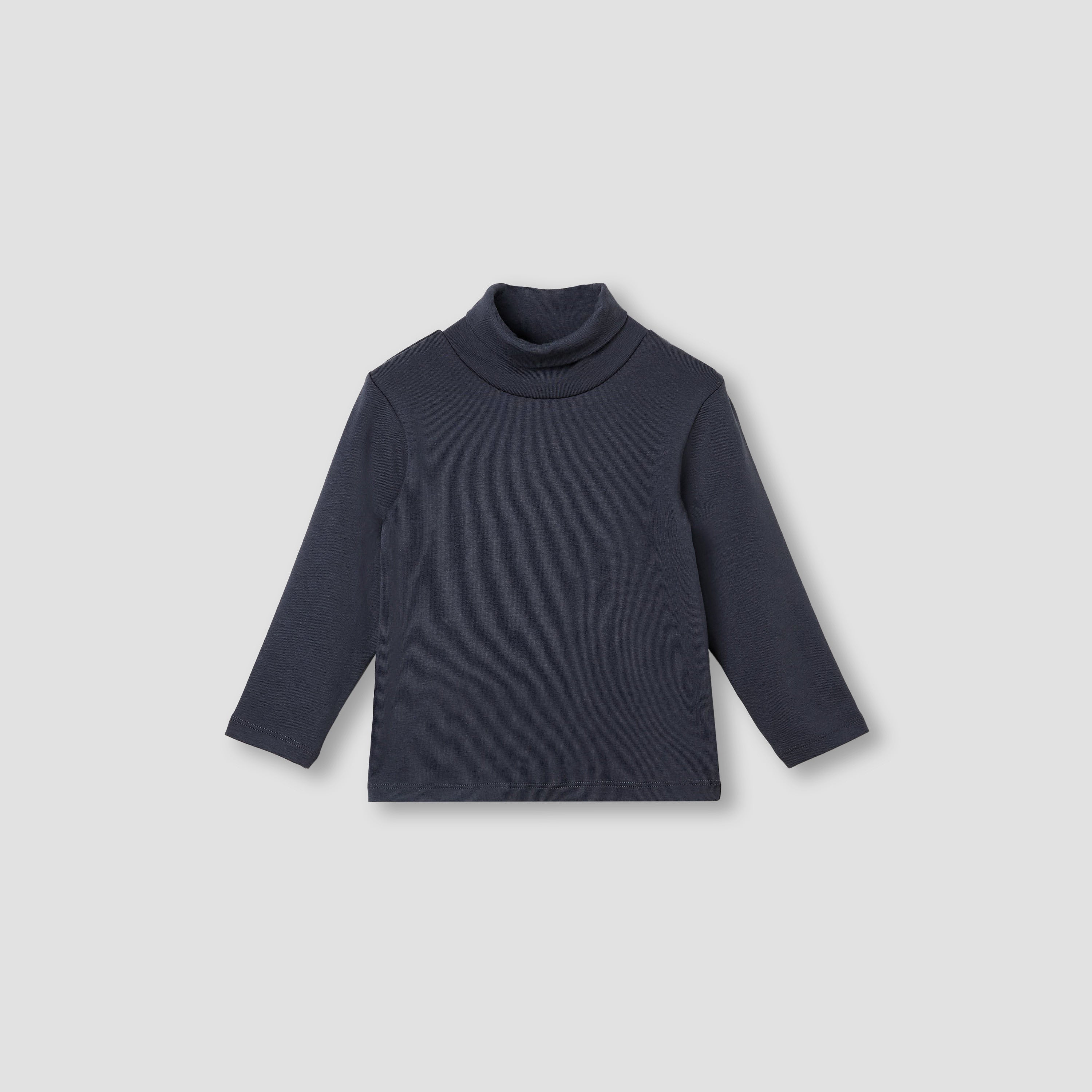 Juniors Solid Turtle Neck T-shirt with Long Sleeves - Set of 2