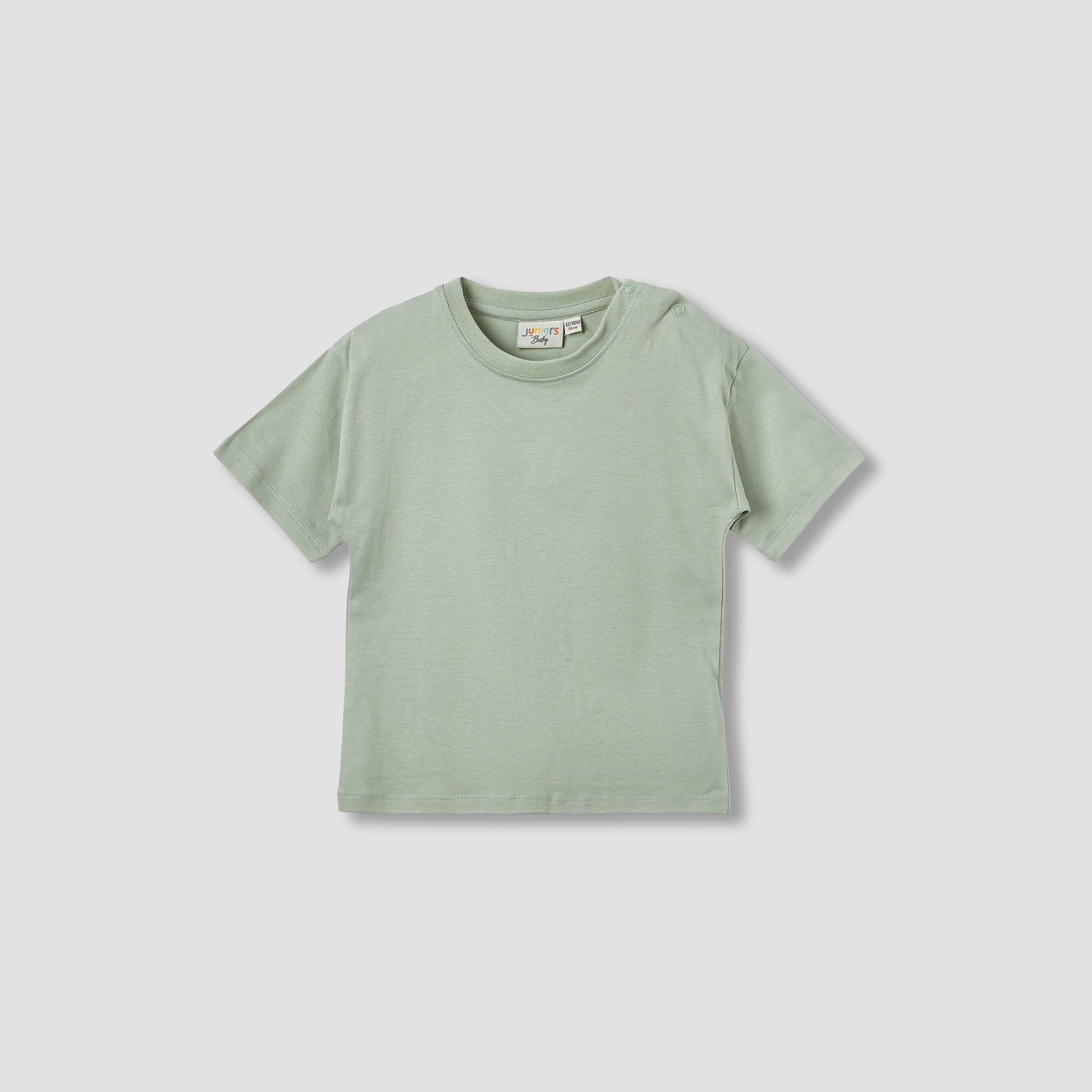 Juniors Solid T-shirt with Short Sleeves and Button Closure - Set of 2