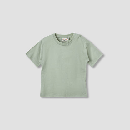 Juniors Solid T-shirt with Short Sleeves and Button Closure - Set of 2