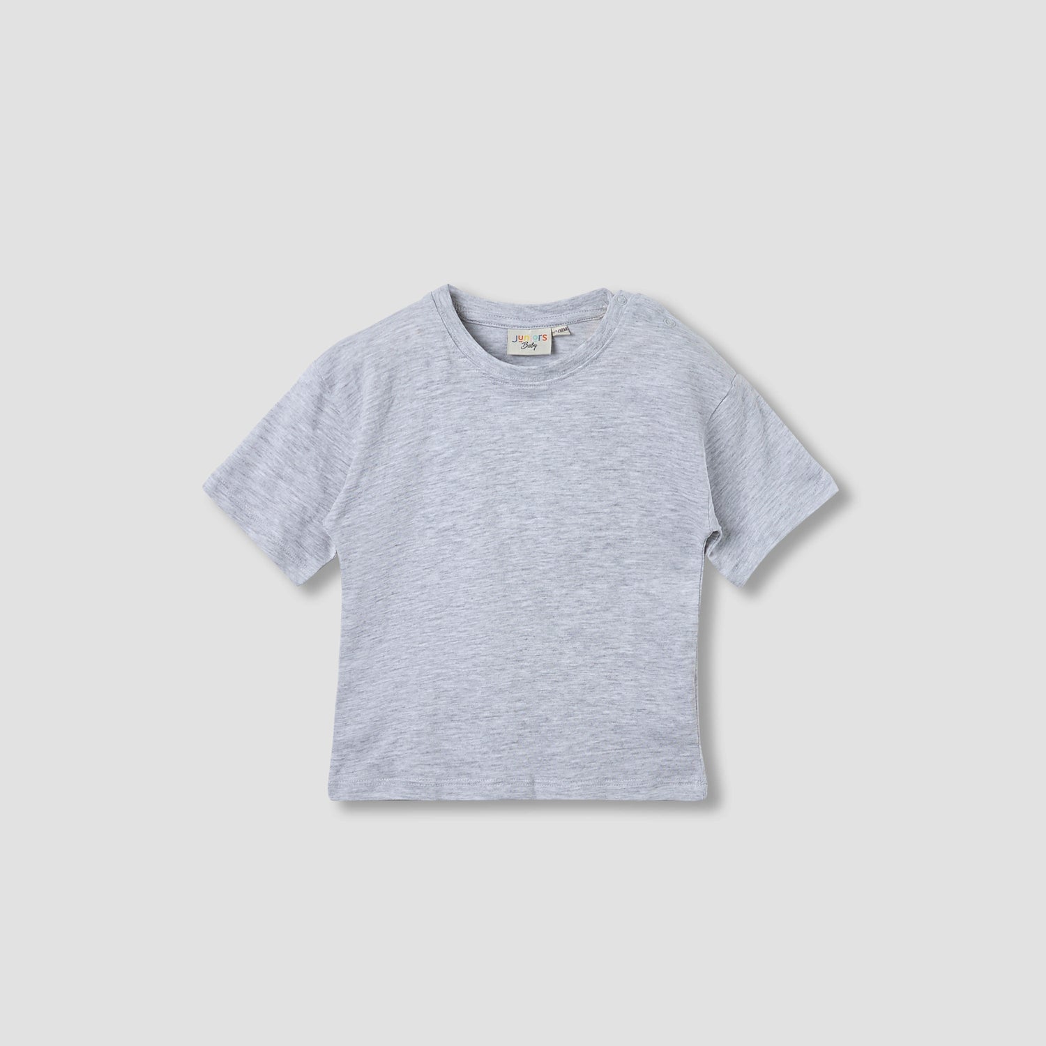 Juniors Solid T-shirt with Short Sleeves and Button Closure - Set of 2
