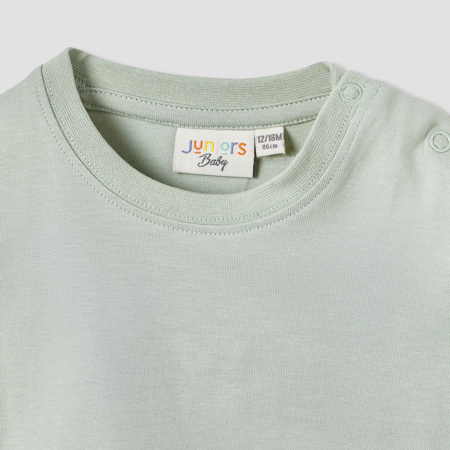 Juniors Solid T-shirt with Short Sleeves and Button Closure - Set of 2