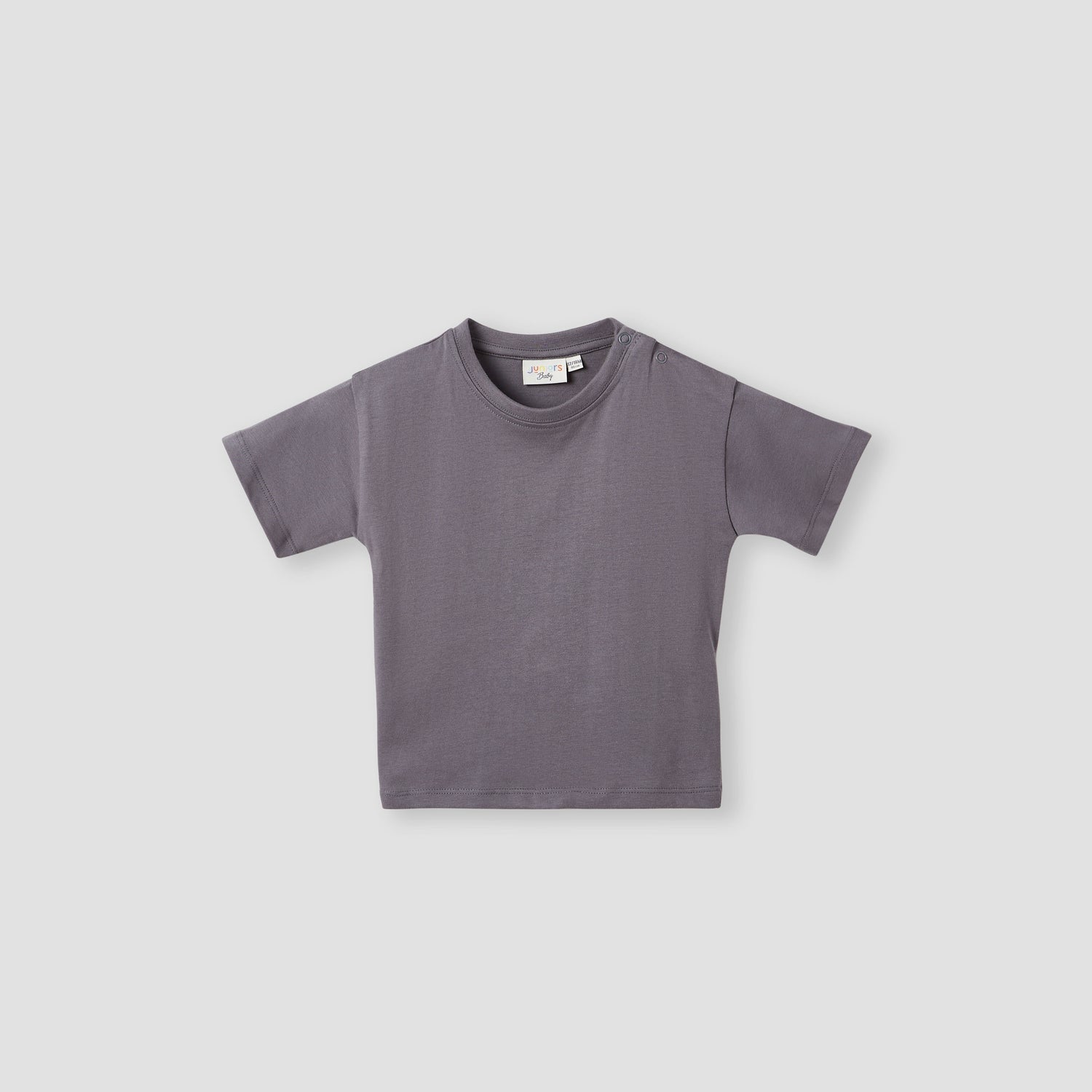 Juniors Solid T-shirt with Short Sleeves and Button Closure - Set of 2