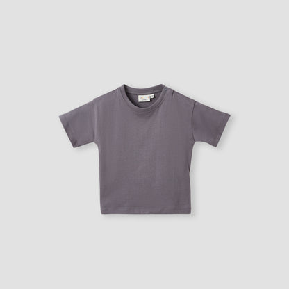 Juniors Solid T-shirt with Short Sleeves and Button Closure - Set of 2