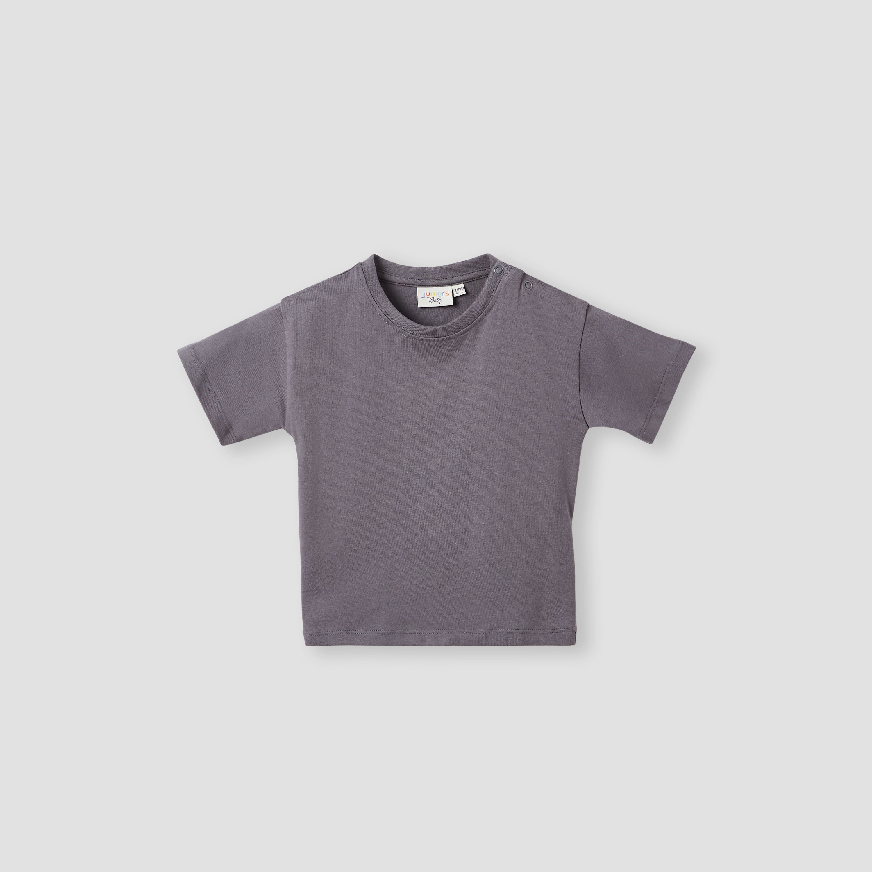 Juniors Solid T-shirt with Short Sleeves and Button Closure - Set of 2