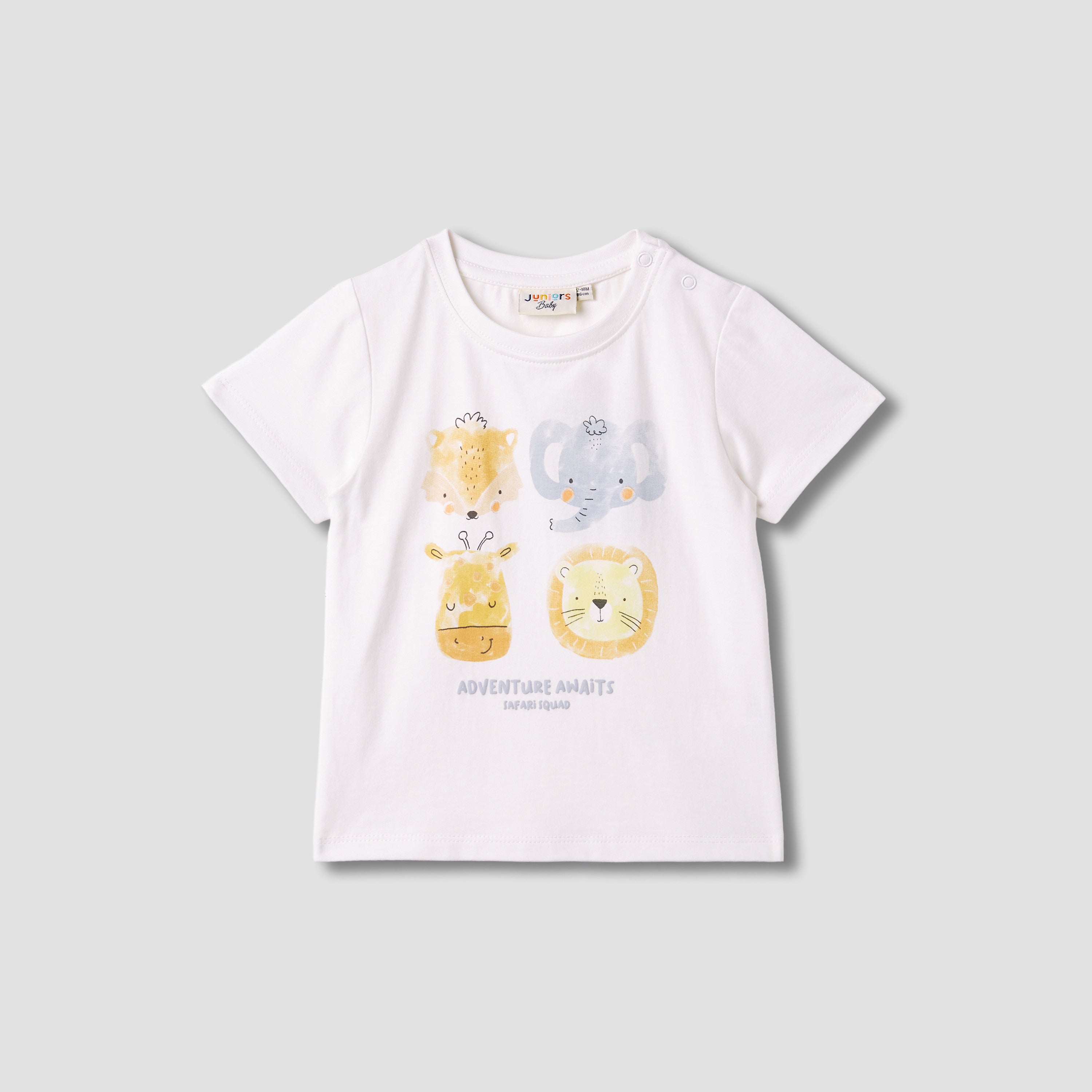 Juniors Animal Print T-shirt - White / 12-18 mths