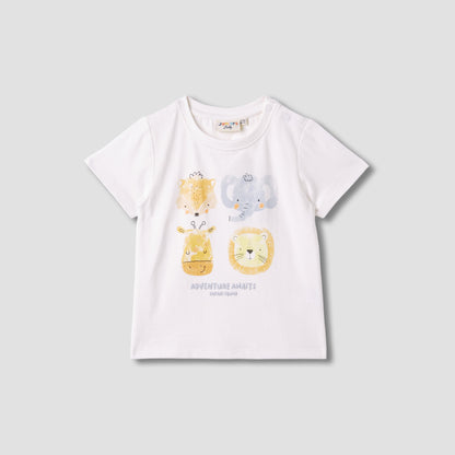Juniors Animal Print T-shirt - White / 12-18 mths