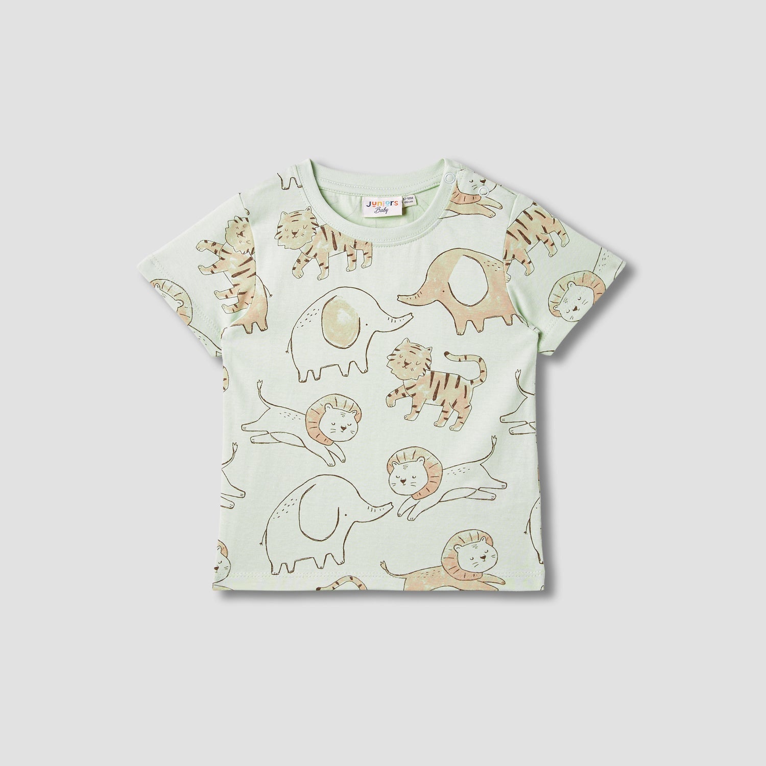 Juniors Animal Print T-shirt with Short Sleeves - Green / 12-18 mths