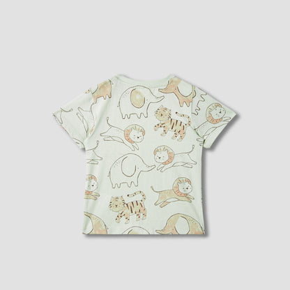 Juniors Animal Print T-shirt with Short Sleeves