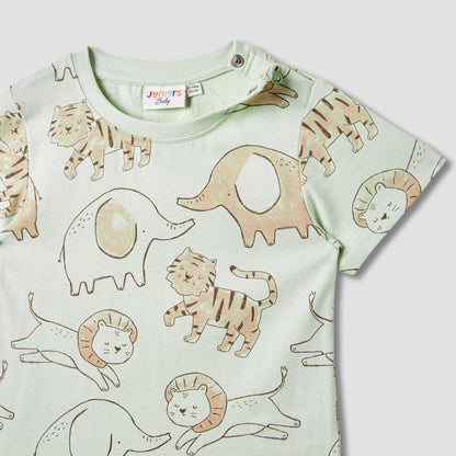 Juniors Animal Print T-shirt with Short Sleeves