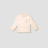 Juniors Striped Slogan Print T-Shirt with Long Sleeves - Beige / 12-18 mths