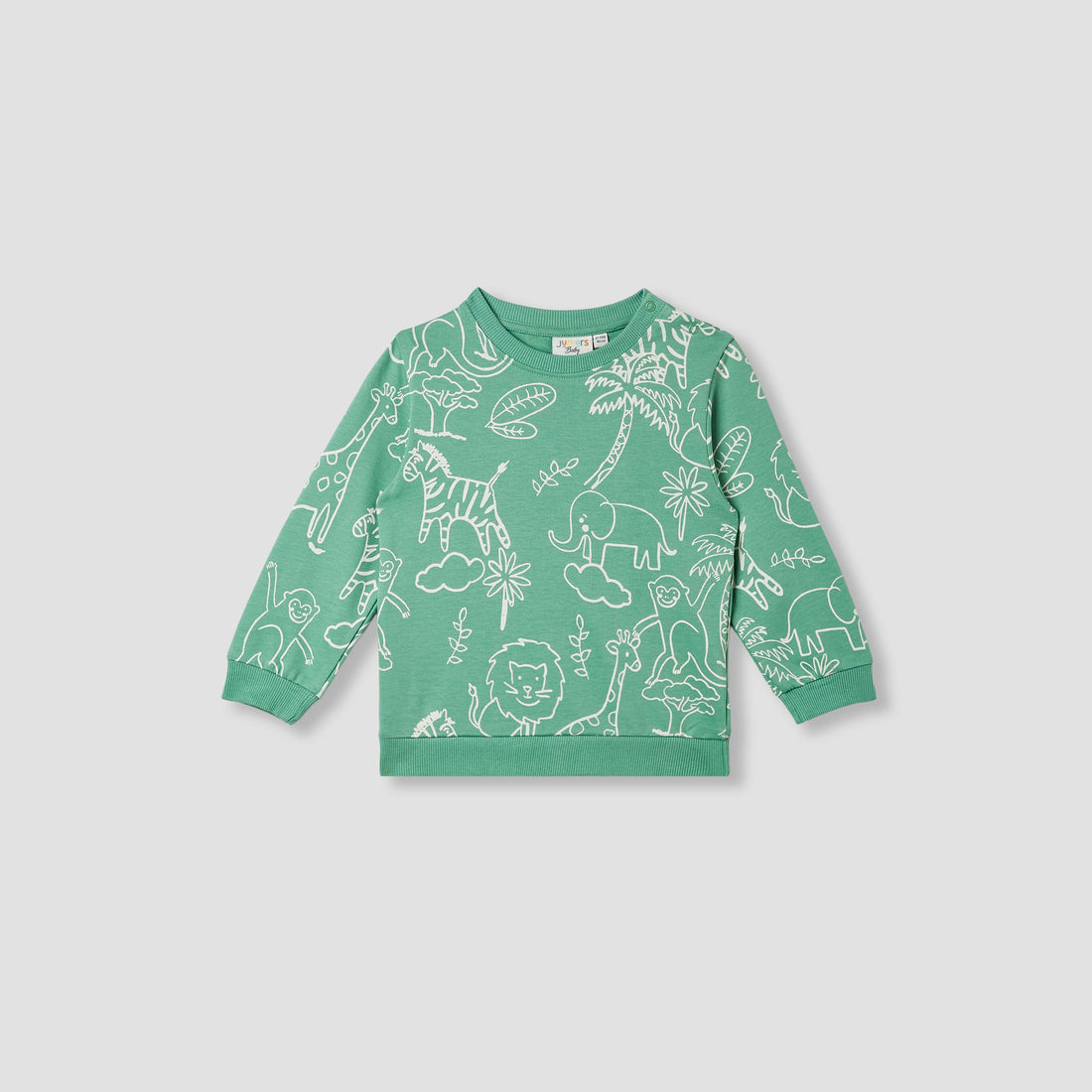 Juniors Jungle Print Sweatshirt with Long Sleeves