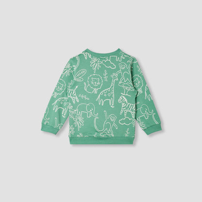 Juniors Jungle Print Sweatshirt with Long Sleeves
