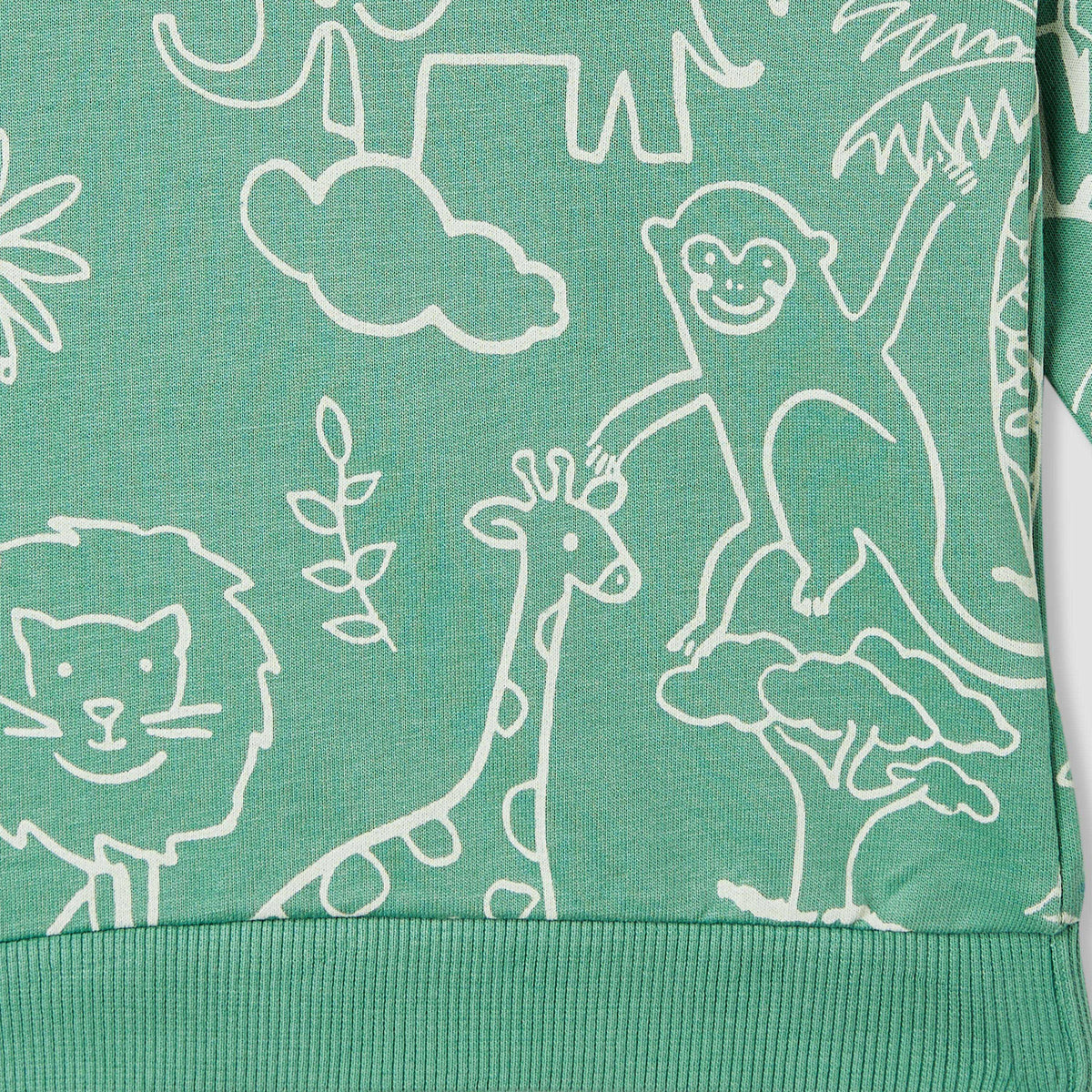 Juniors Jungle Print Sweatshirt with Long Sleeves