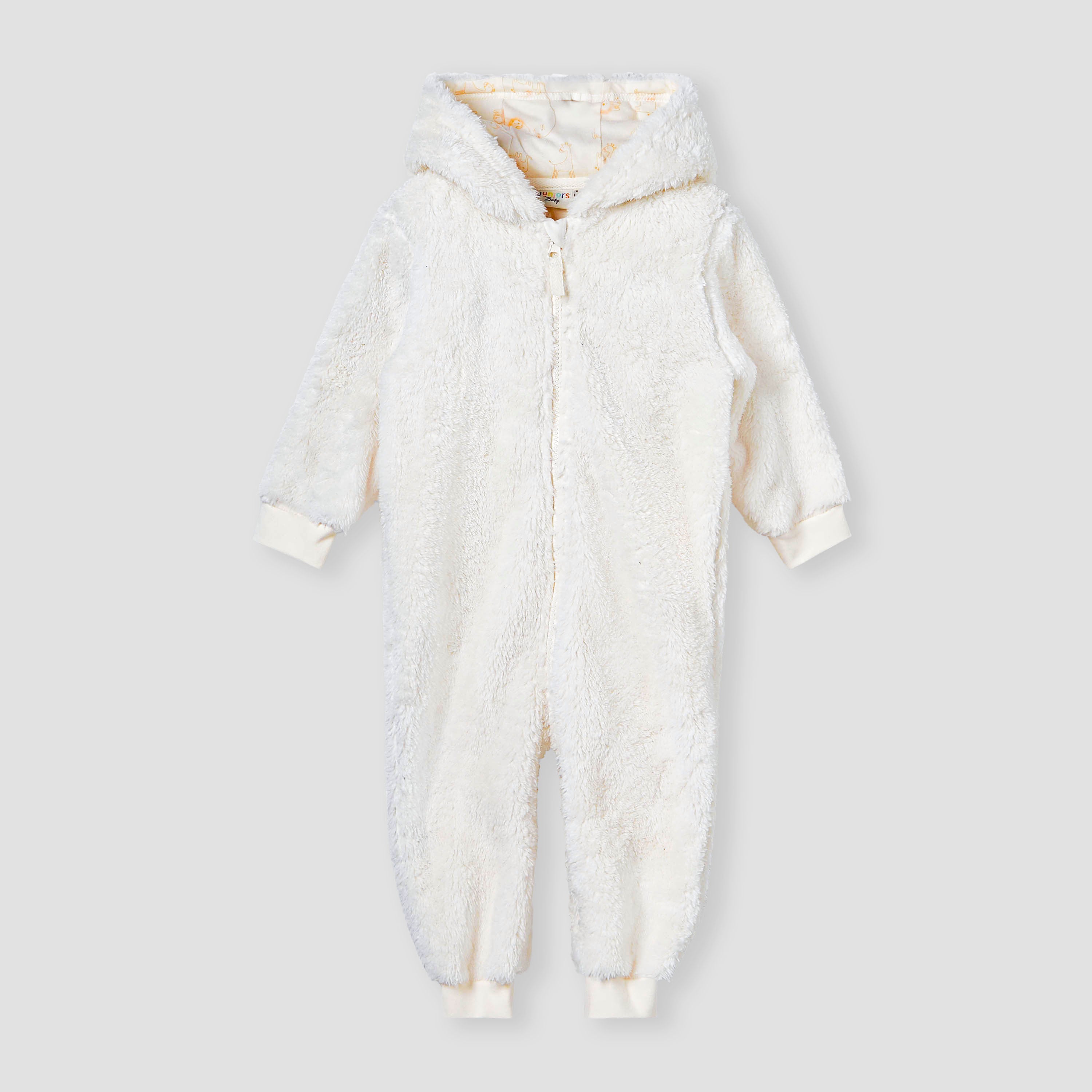 Juniors Hooded Coverall with Long Sleeves and Zip Closure