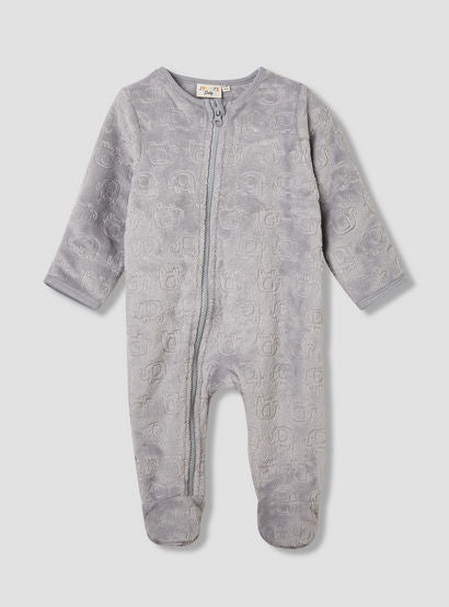 Juniors Dinosaur Embossed Coverall with Long Sleeves-baby-boys-clothing-nightwear-sleepsuits-image-1