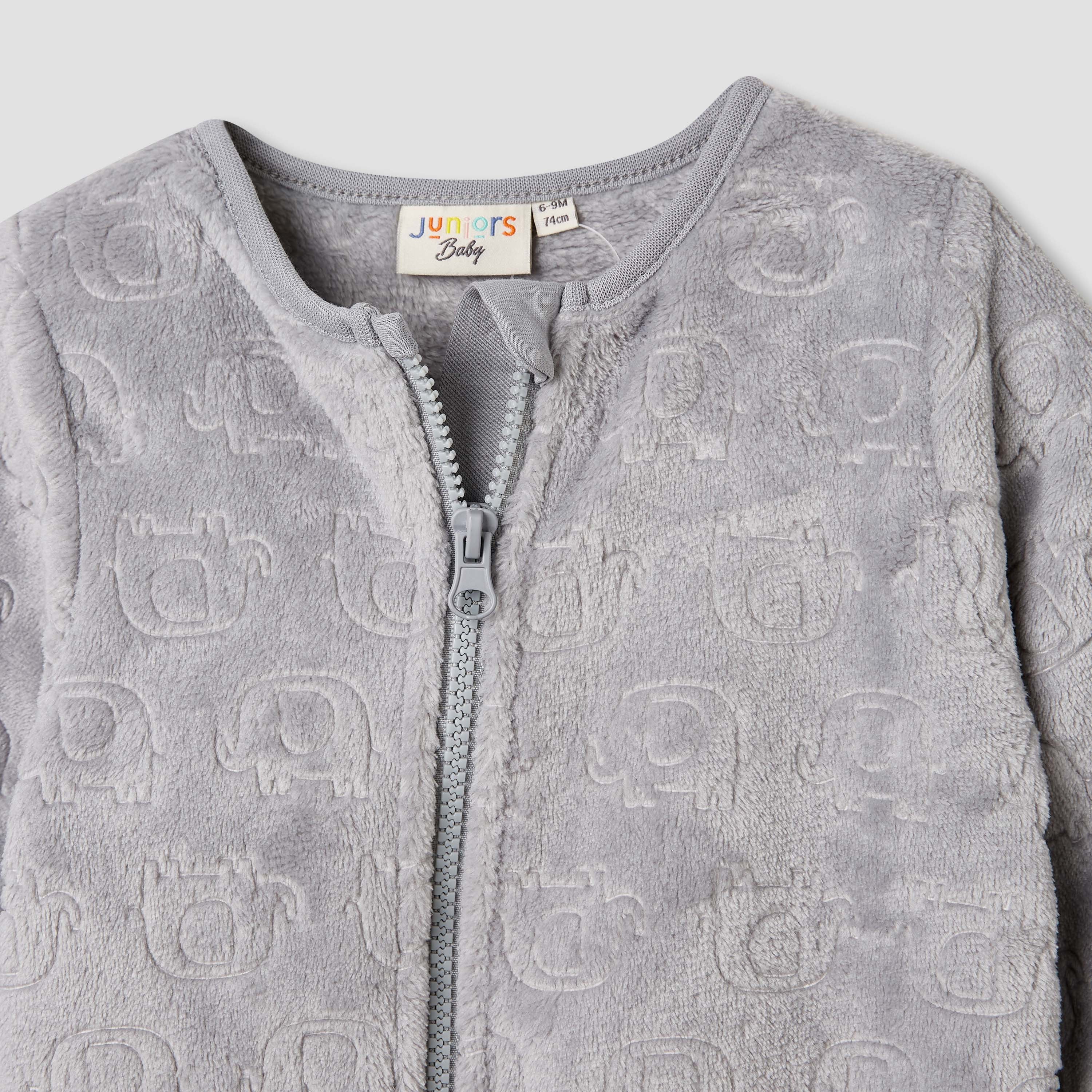 Juniors Dinosaur Embossed Coverall with Long Sleeves