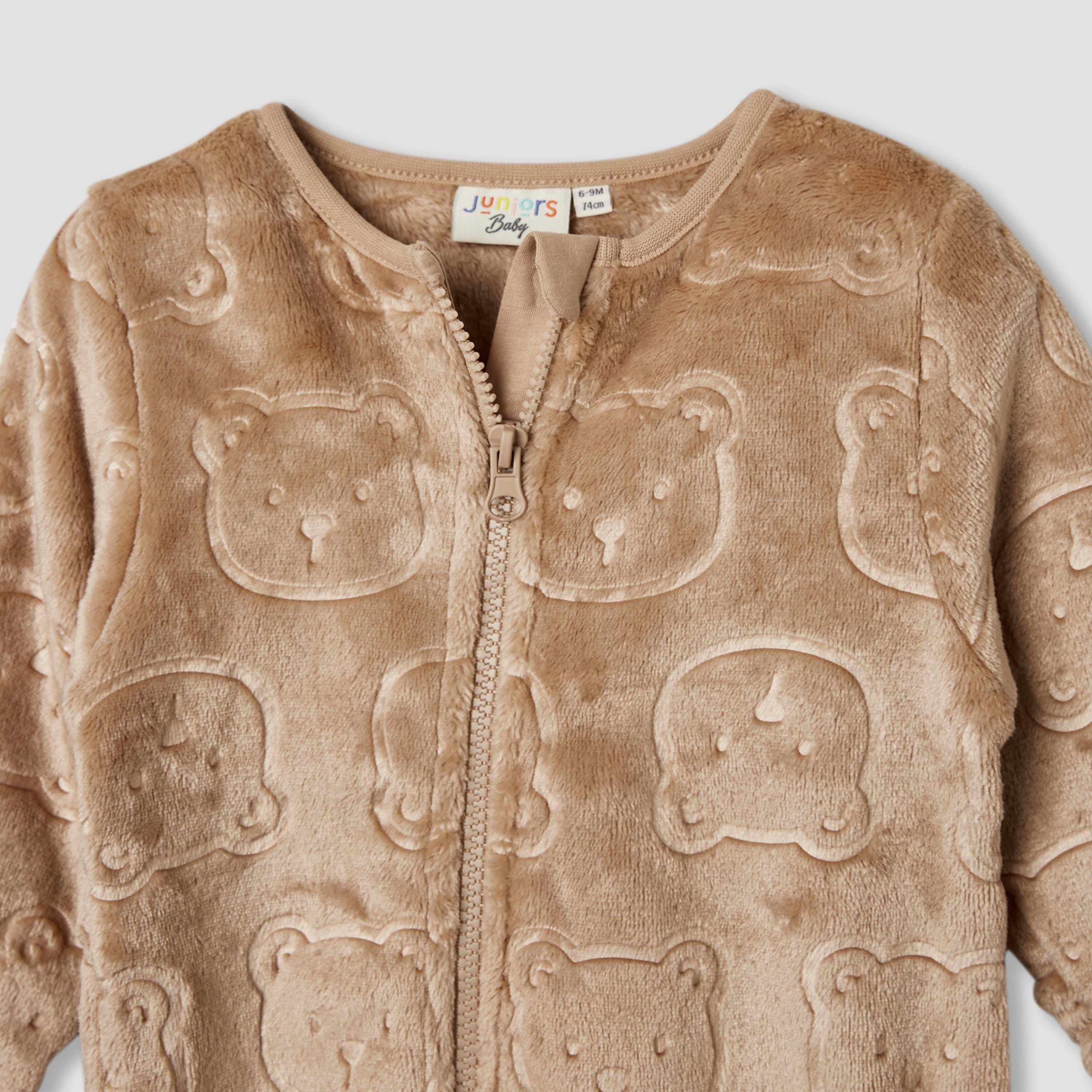 Juniors Dinosaur Embossed Coverall with Long Sleeves