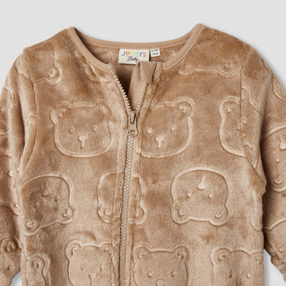 Juniors Dinosaur Embossed Coverall with Long Sleeves