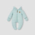 Juniors Quilted Hooded Coverall with Long Sleeves and Zip Closure - Blue / 12-18 mths