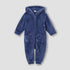 Juniors Applique Detail Hooded Coverall with Long Sleeves and Zip Closure - Blue / 18-24 mths