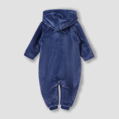 Juniors Applique Detail Hooded Coverall with Long Sleeves and Zip Closure