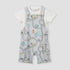 Juniors All-Over Print Dungaree and T-shirt Set - Grey / 12-18 mths