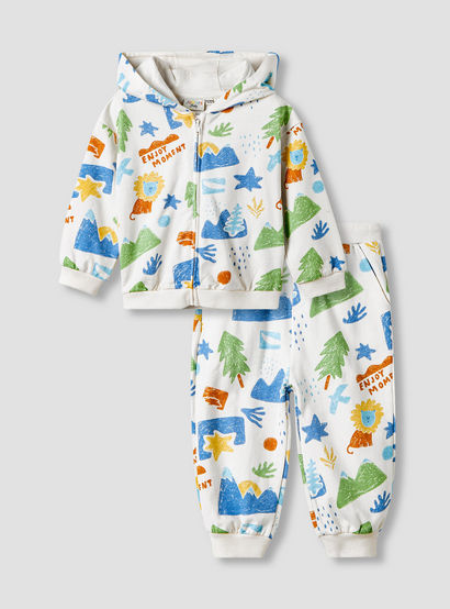 Juniors Abstract Print Hooded Sweatshirt and Joggers Set-baby-boys-clothing-setsandcoords-image-1