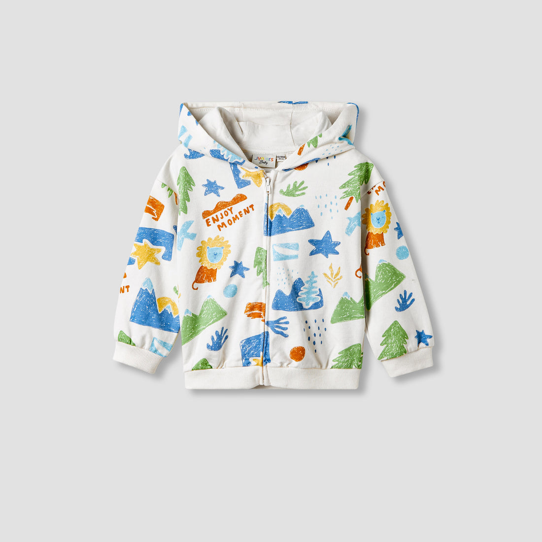 Juniors Abstract Print Hooded Sweatshirt and Joggers Set