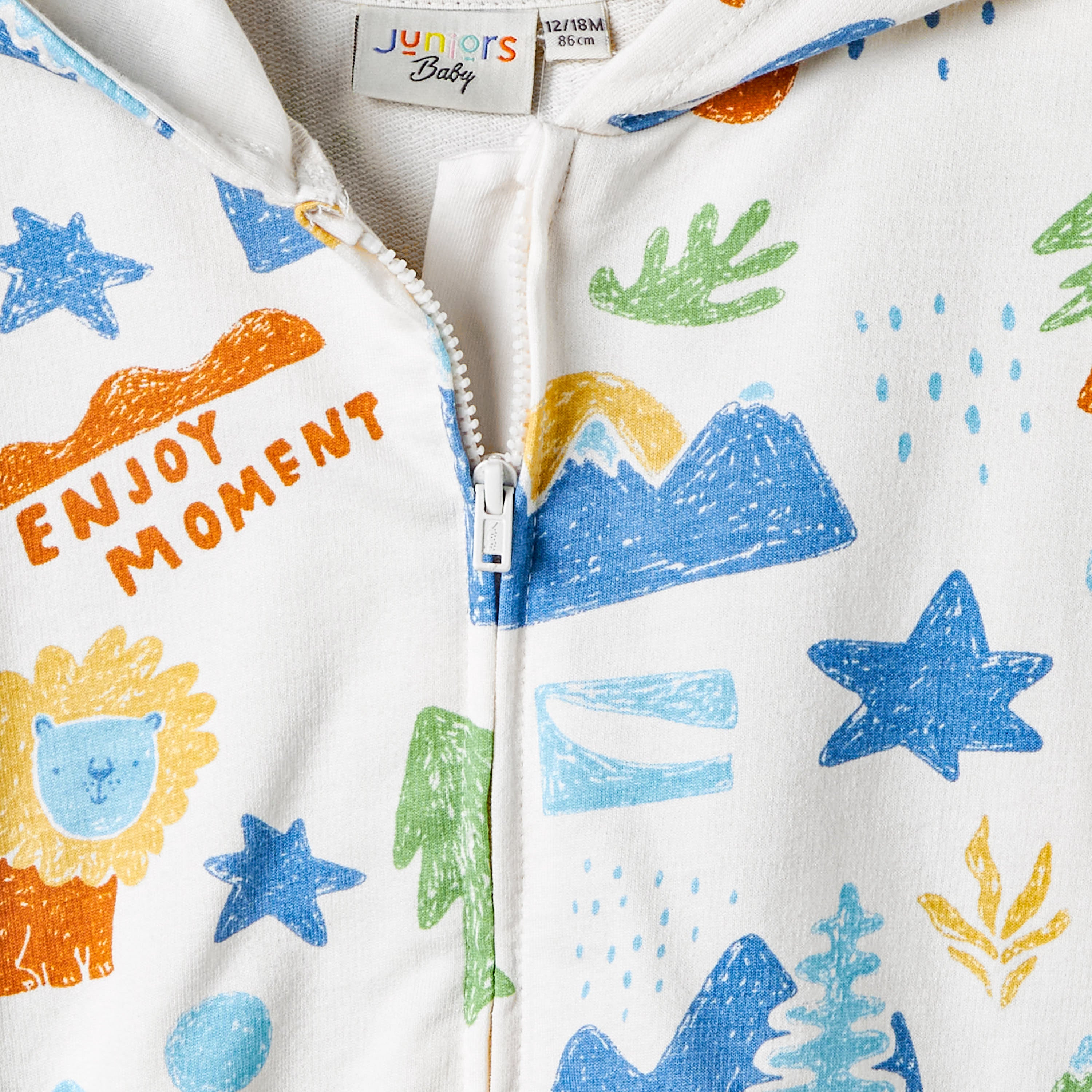 Juniors Abstract Print Hooded Sweatshirt and Joggers Set