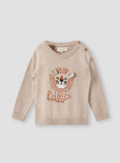 Juniors Lion Motif Sweater and Joggers Set-baby-boys-clothing-winterwear-setsandcoords-image-2