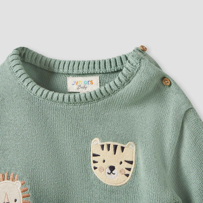 Juniors Animal Applique Sweater and Joggers Set