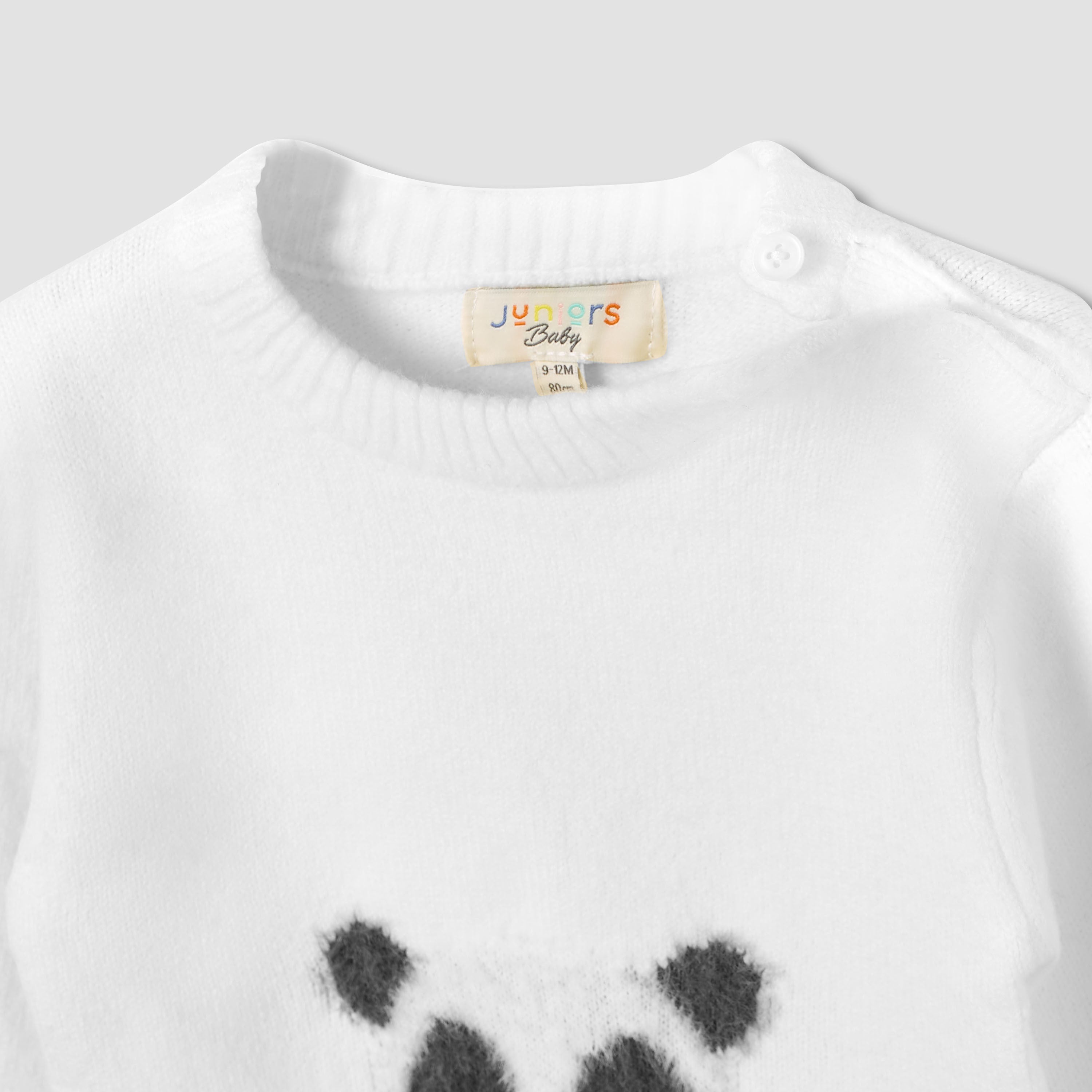 Juniors Boys Sweater and Pants Set with Panda Detail - Polyester Blend - Long Sleeves - Crew Neck