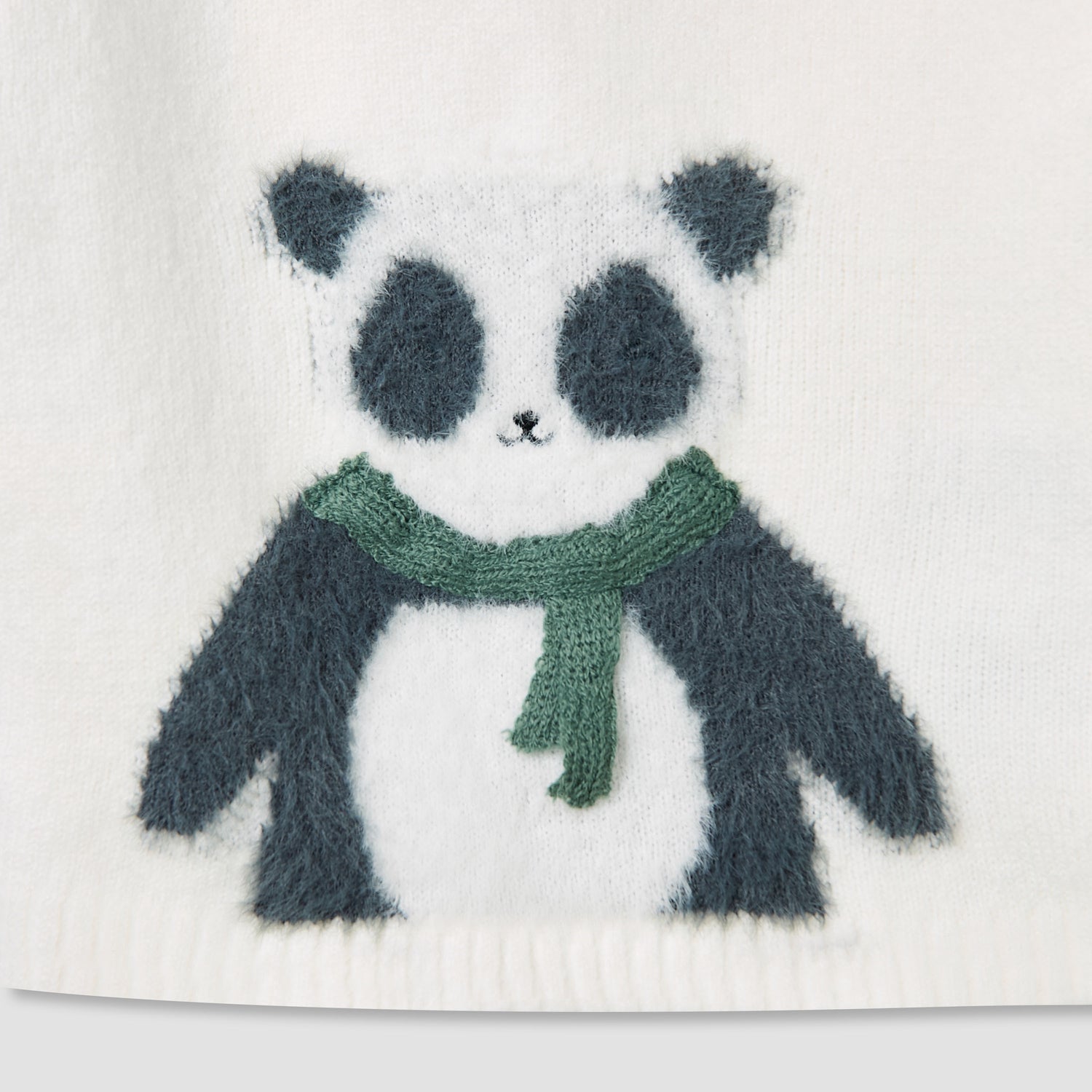 Juniors Boys Sweater and Pants Set with Panda Detail - Polyester Blend - Long Sleeves - Crew Neck
