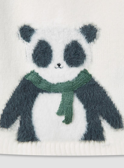Juniors Boys Sweater and Pants Set with Panda Detail - Polyester Blend - Long Sleeves - Crew Neck-baby-boys-clothing-winterwear-setsandcoords-image-5