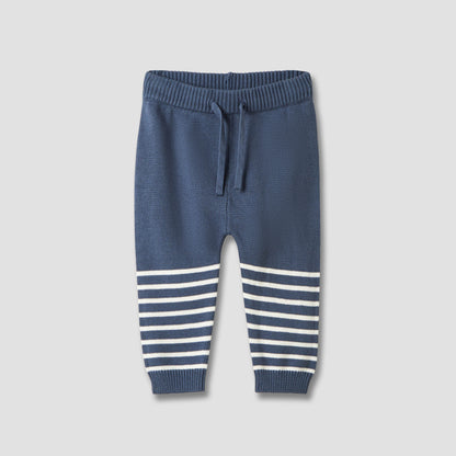 Juniors Striped Hooded Cardigan and Joggers Set