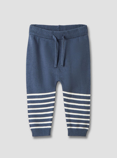 Juniors Striped Hooded Cardigan and Joggers Set-baby-boys-clothing-winterwear-setsandcoords-image-3