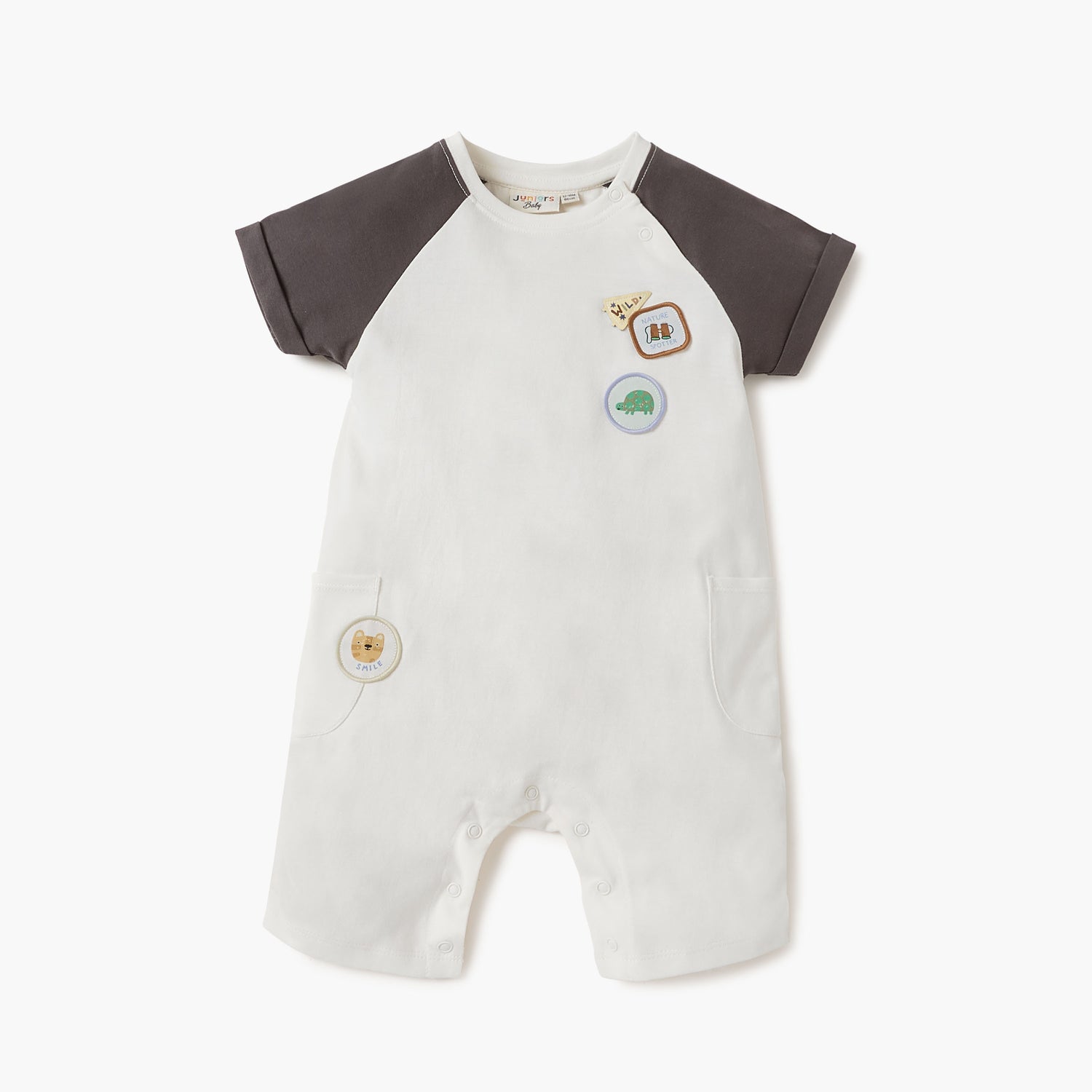 Juniors Assorted Romper with Short Sleeves and Button Closure - Set of 2
